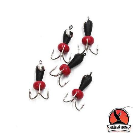 Мормышка вольф. безнасадочная "ЯМАН" Черт с петлей с коронкой из никеля (короткий), d-3 мм, вес 0,6 г, бисер, цв. флуор. красный