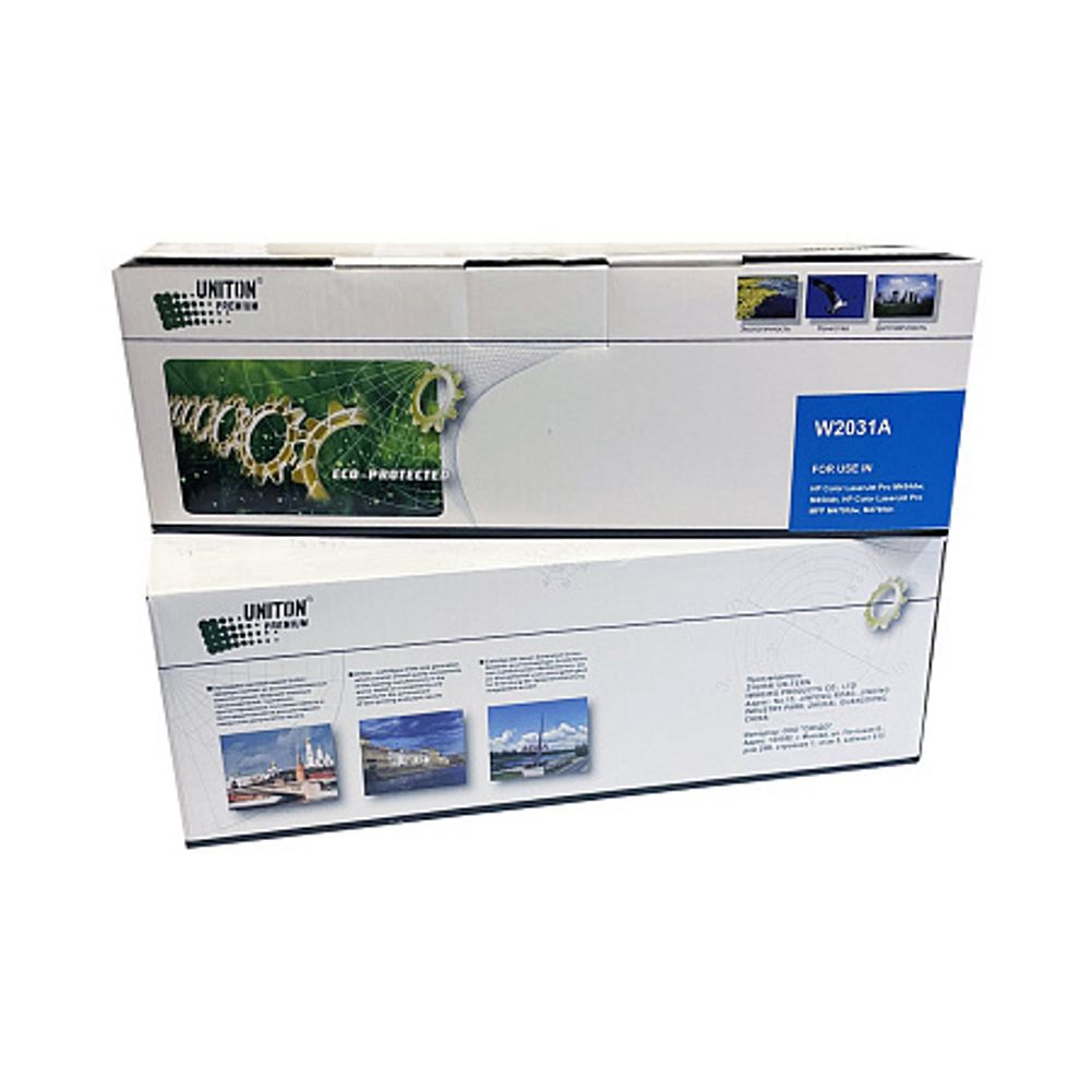 Картридж W2031A для HP Color LJ M454, M455, MFP M479 (415A) голубой (2,1K) БЕЗ ЧИПА!!! UNITON Premium GREEN LINE (Eco Protected)