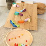 Деревянная мозаика круглая "цветок Лара", 73 детали