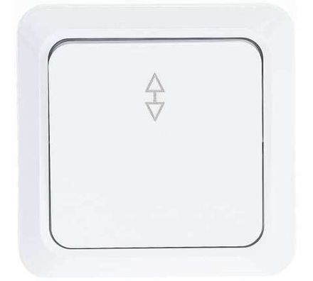 Выключатель проходной одноклавишный "UNIVersal" серия "Олимп", о/у, 10А, 220В, белый (еврослот) (E23