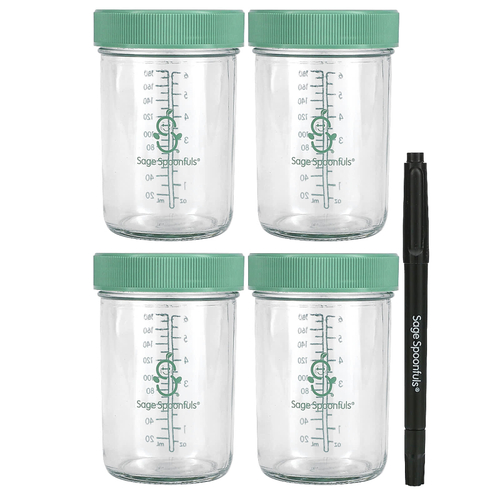 Sage Spoonfuls, Стеклянные баночки для детского питания, 4 упаковки по 8 унций