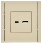 FORTE&PIANO Розетка USB A+C 3,1А FP450 ваниль IEK