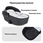 Детская коляска Rant Teo Soft 3 в 1 с автокреслом Cruise Black Graphite