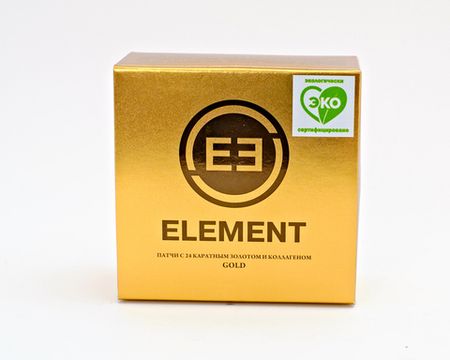 Патчи для глаз ELEMENT гидрогелевые с 24 каратным золотом и коллагеном 60 шт Корея