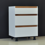 Кухня Валенсия 340 см (12 модулей) без столешницы / белый ЛДСП, массив дуба