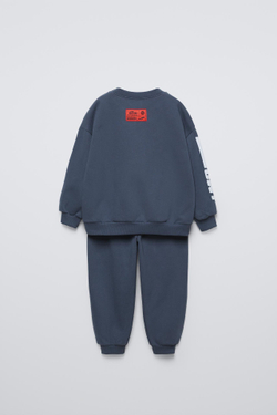 ZARA КОМПЛЕКТ ИЗ ДЖОГГЕРОВ И ТОЛСТОВКИ С ПРИНТОМ CARS LIGHTNING MCQUEEN © DISNEY, СИНИЙ