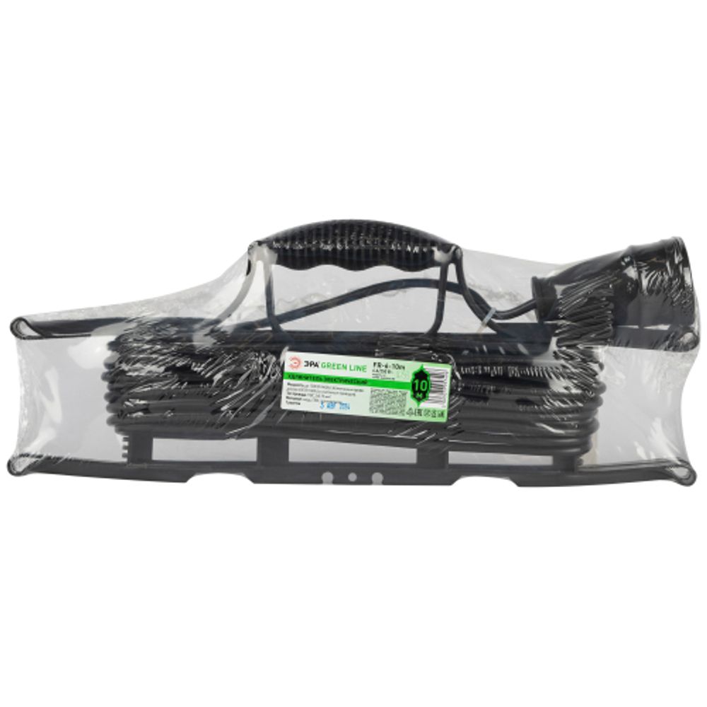 Удлинитель силовой ЭРА GREEN LINE FR-6-10m Greenline на рамке 1 розетка без заземления 10м ПВС 2x0.75мм2 | Силовые удлинители