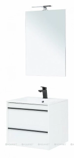 Тумба с раковиной Aquanet Lino 60 белый матовый
