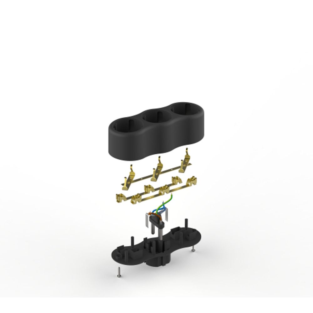 Разветвитель электрический ЭРА SPx-3e-B на 3 розетки с заземлением 16А черный