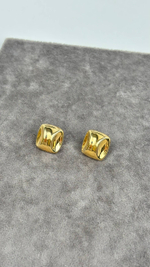 Серьги-пусеты "Пластины" в золочении