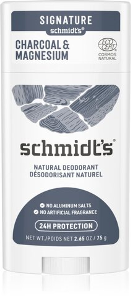 Schmidt's Charcoal + Magnesium - стик-дезодорант 24 часа /   75  g  / GTIN 8710522489796