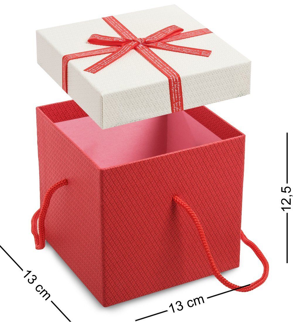 WG-93-C Коробка подарочная «Квадрат» цв.красн./бел.