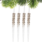 Подвеска «Хрустальная сосулька» 18 см (набор 4 шт), Шампань