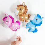 Шар (14''/36 см) Мини-фигура, Маленькая лошадка, Розовый, 1 шт.