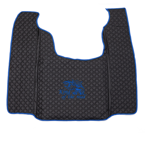 Ковры SCANIA 5 серии G (автомат), (экокожа, черный, синий кант, синяя вышивка)