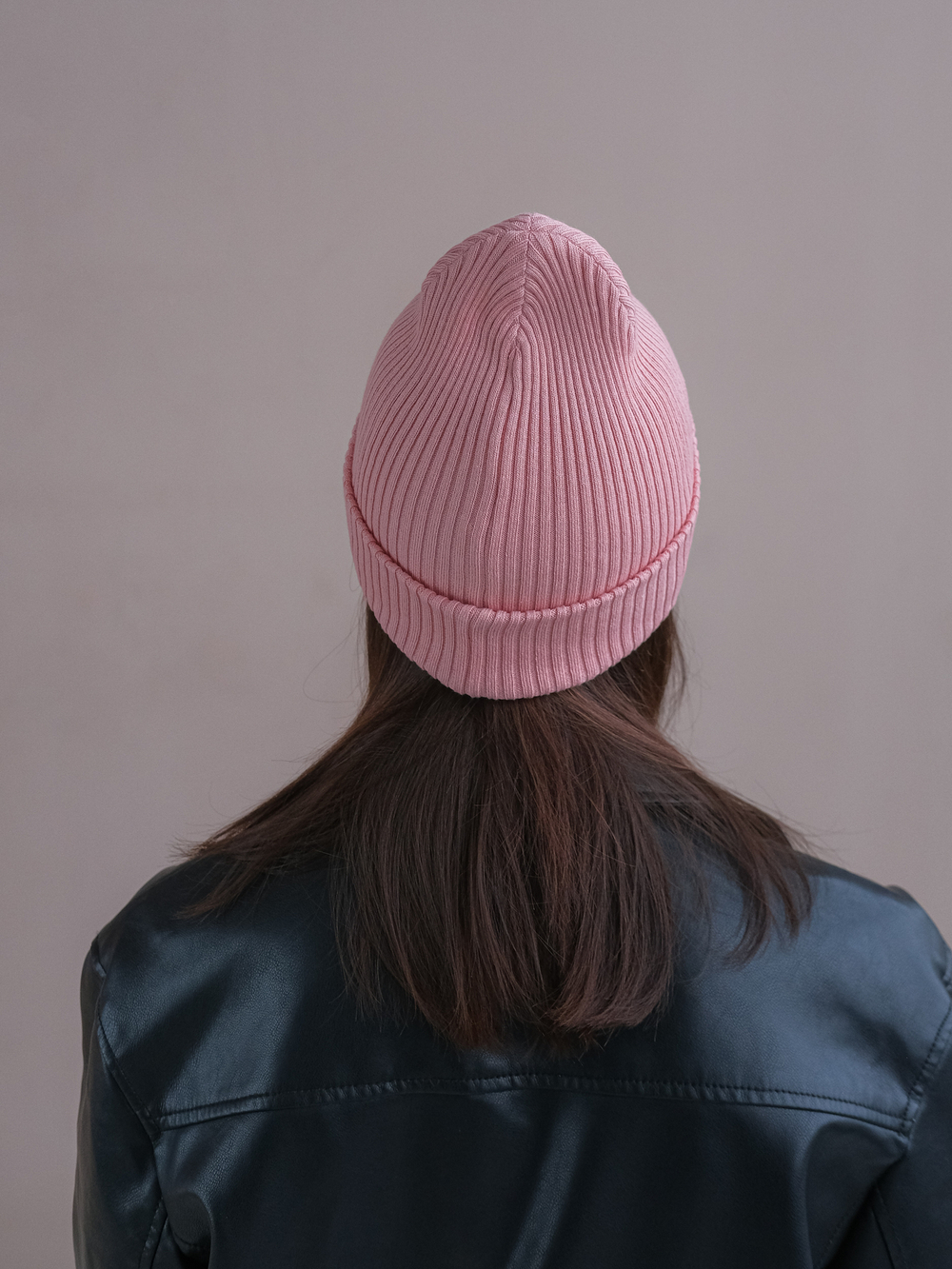 Шапка вязаная весенняя/осенняя МУЛА (Розовый персик)