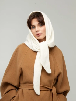 Оренбургский платок-косынка К820-02 экрю