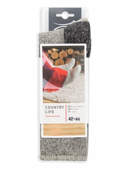 Термоноски мужские Norveg Country Life высокие 9CLSM-218,серый
