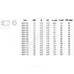 Удлинитель латунь хром Ду 15 (1/2") L=20мм ВР/НР 9031 Aquasfera 9031-02