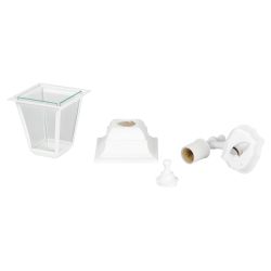 Садово-парковый светильник ЭРА НБУ 04-60-001 белый 4 гранный настенный IP44 Е27 max60Вт | Садово-парковые светильники