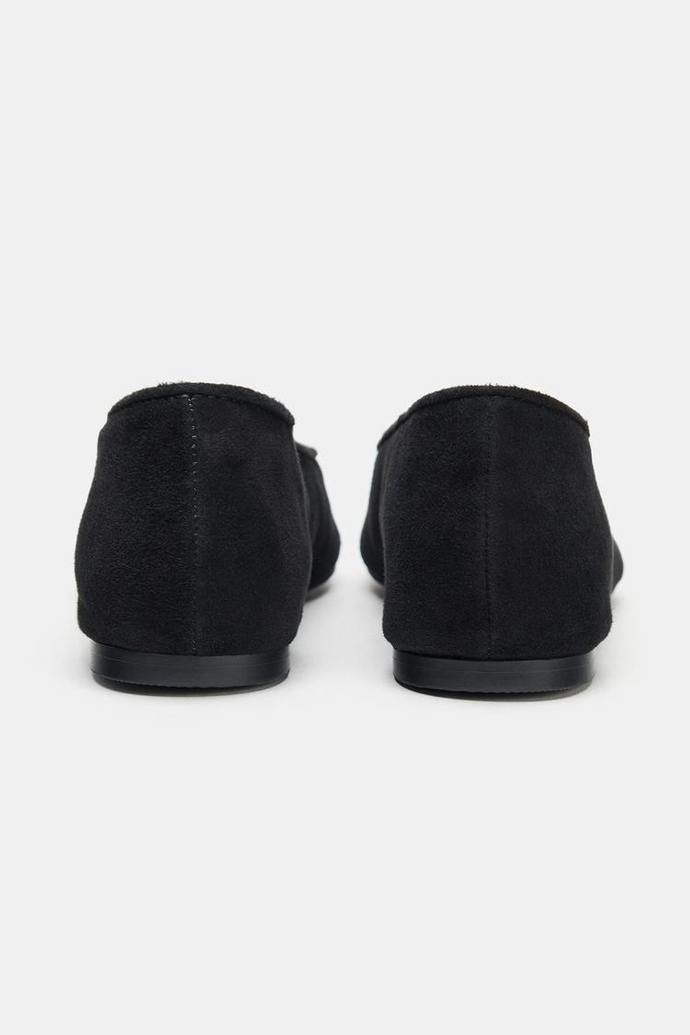 ZARA ЗАМШЕВЫЕ БАЛЕТКИ, ЧЕРНЫЙ