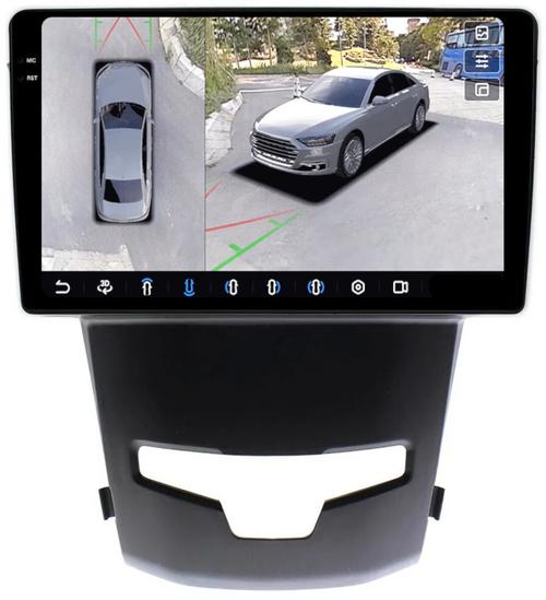 Магнитола для SsangYong Actyon 2 2013-2021 - FarCar BX355M-360 монитор 9.5" 2K QLED на Android 13, Быстрая, CarPlay, 4G SIM-слот, 4 камеры в комплекте