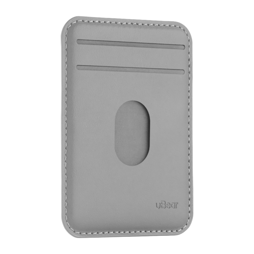 Кожаный чехол-бумажник MagSafe uBear Split Geo Гибридный картхолдер из полиуретановой кожи. Работает с приложением Apple «Локатор». Вмещает до четырёх карт