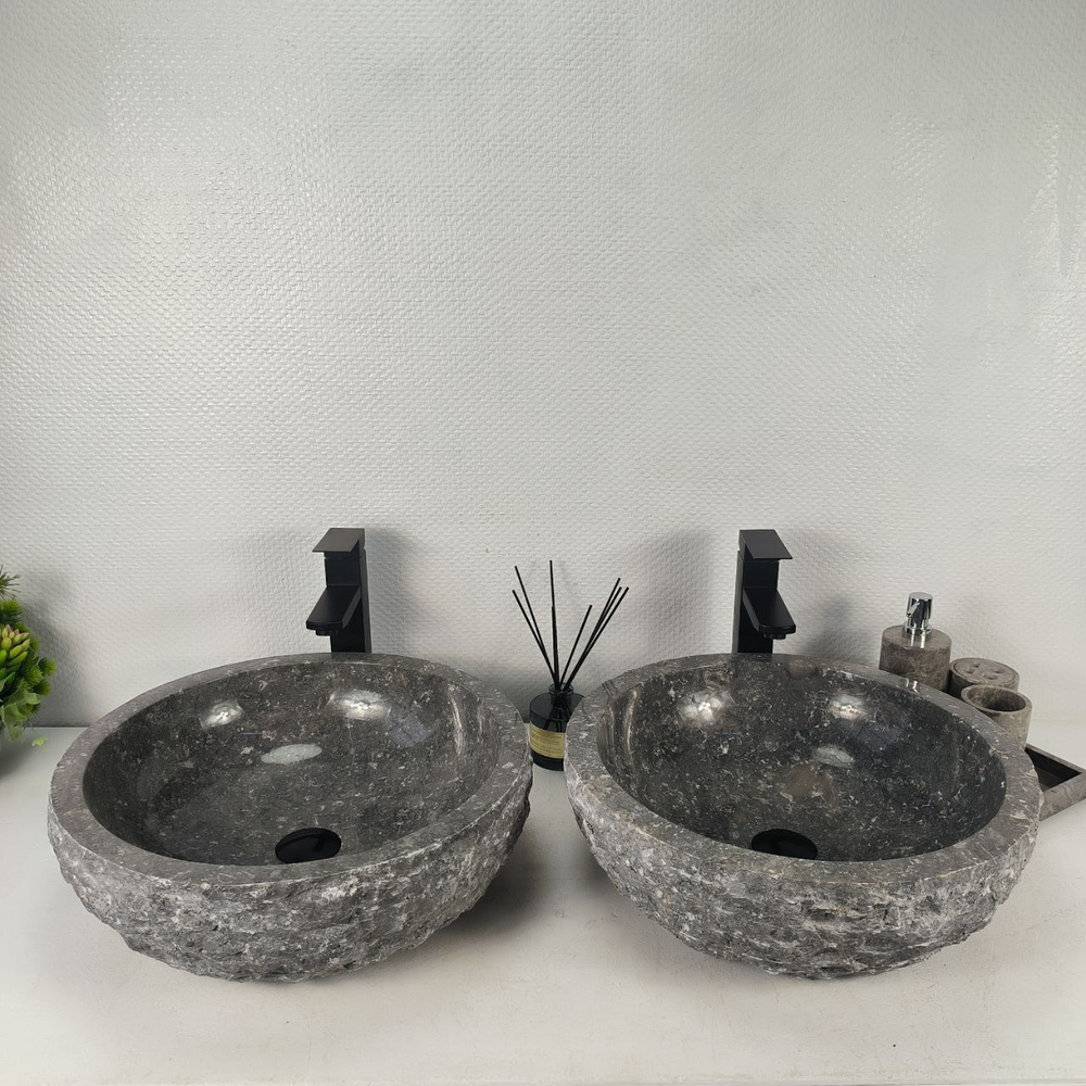 Раковина из мрамора ПАРА! Erozy Grey EM-64666 46*46*15 0185