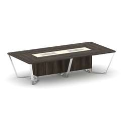 Steel Meet Стол переговорный прямоугольный MM-PR.B.SP-12 Дуб Мали/Ваниль Глянец/Нержавеющая Сталь/Хр