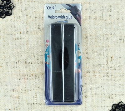 Велкро/липучка комплект на клеевой основе, ш. 2 см, черный