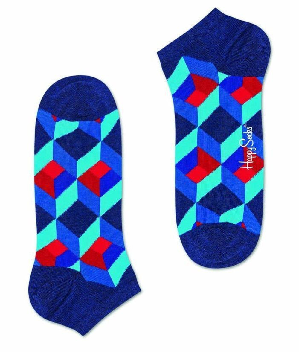 Низкие носки Optic Square Low Sock с цветными зигзагами (Размер: 25) (Цвет: синий)