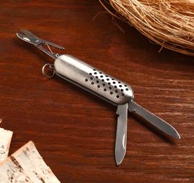 Туристический складной нож 3в1, рукоять металлик