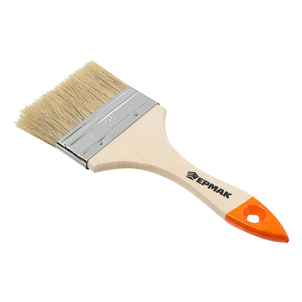 ЕРМАК Кисть малярная плоская "Бейсик" нат. щетина 3" (75мм)