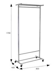 Вешалка напольная на колесах М 9 металлик