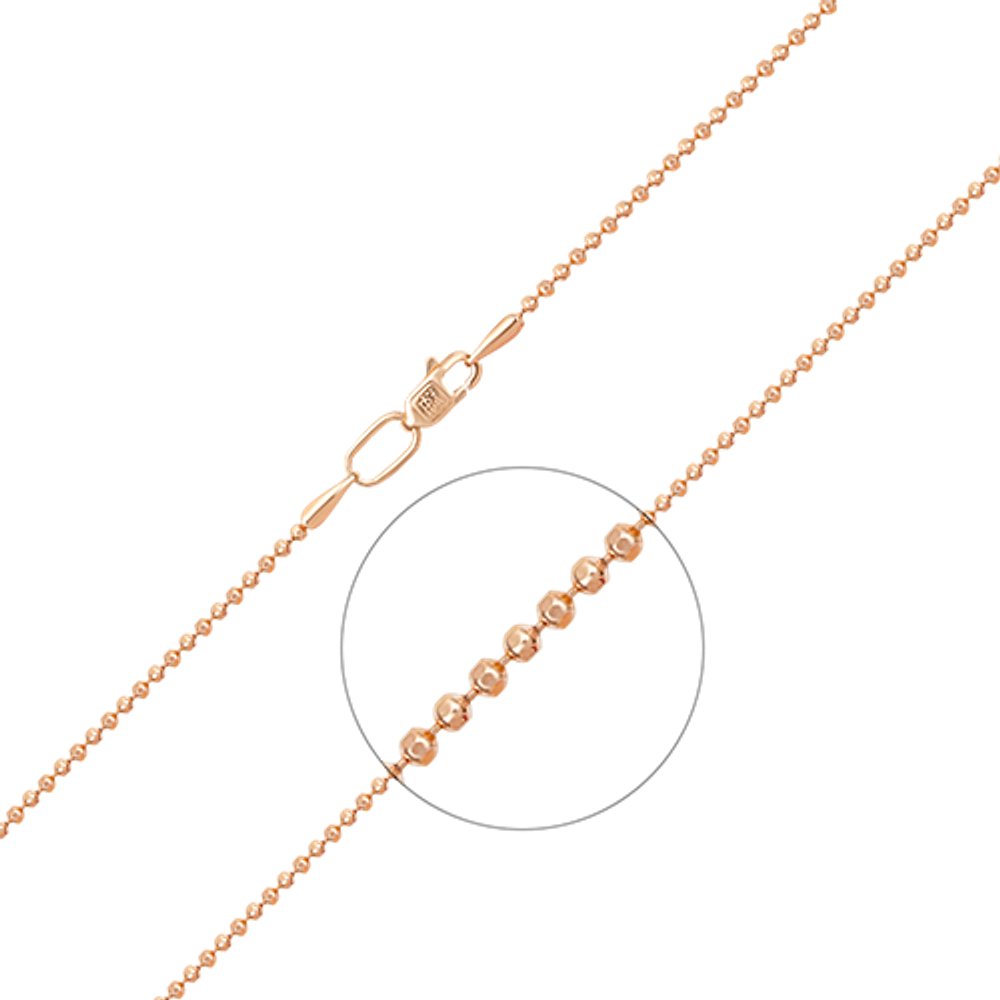 Браслет из красного золота с алмазной гранью (плетение «Шарики»)