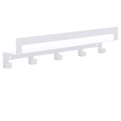 Полка настенная Line 50см с 5-ю крючками (белый)