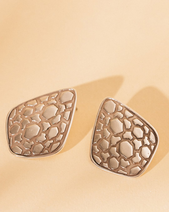 Серьги ORI TAO, Tortuga, текстурированный металл, OT24.1-12-30843 (серебристый)