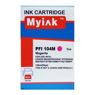 Картридж MyInk, аналог CANON PFI-104M для iPF650, iPF655, iPF750, iPF755, iPF760, iPF765 Magenta (130ml, Dye)