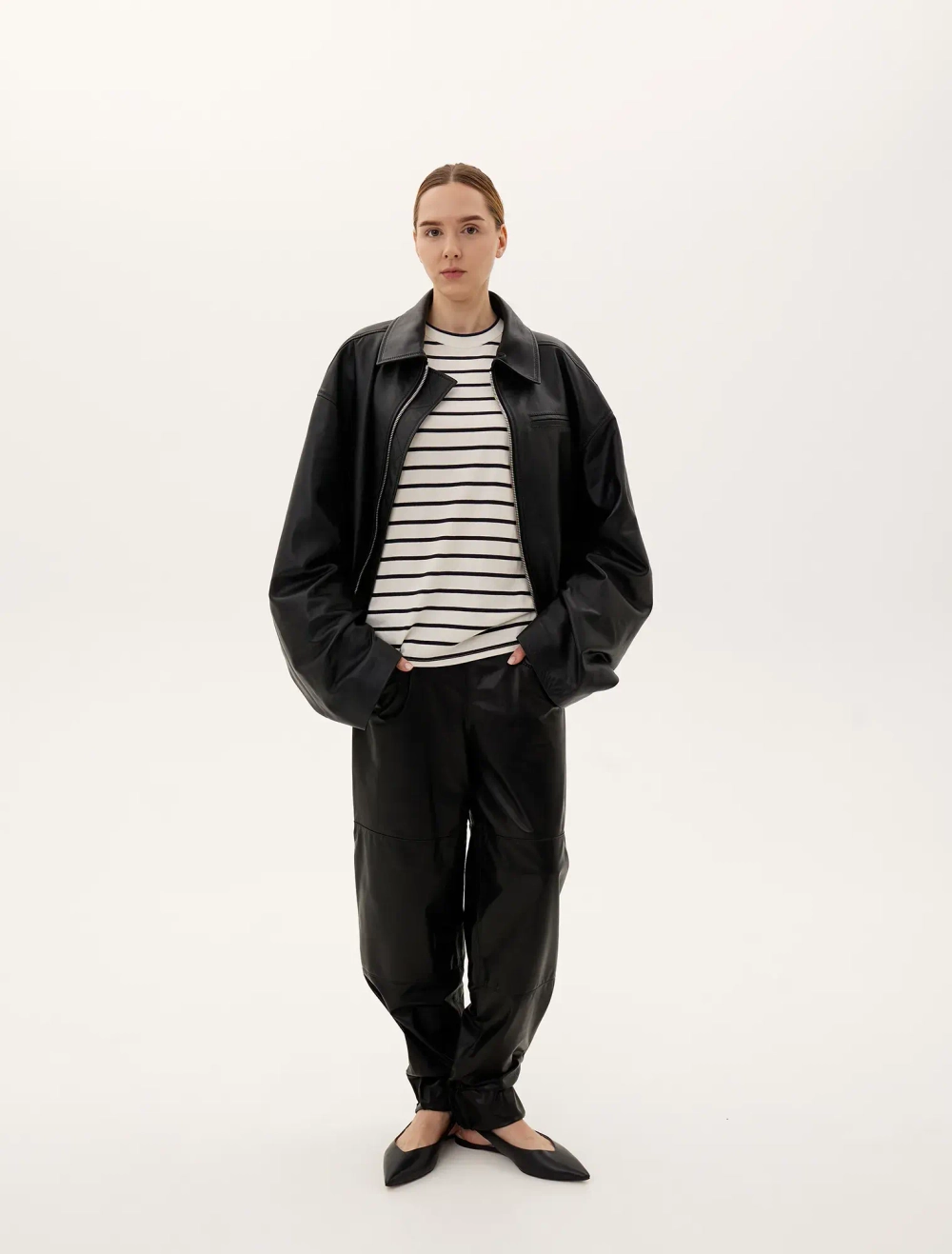 Кожаная куртка, чёрный