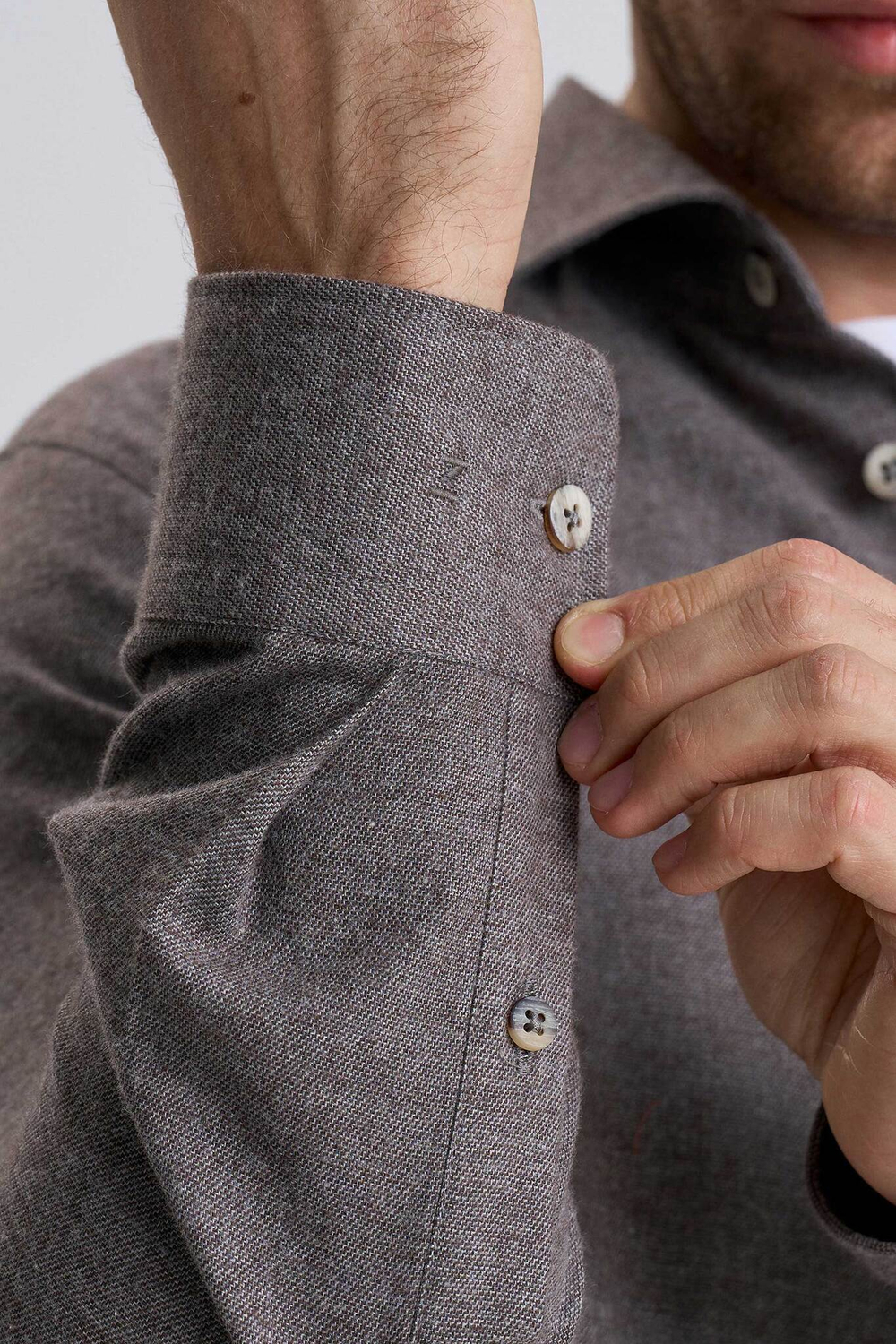 Сорочка мужская ZEER длинный рукав, хлопок 100%, цвет коричневый 59314 07