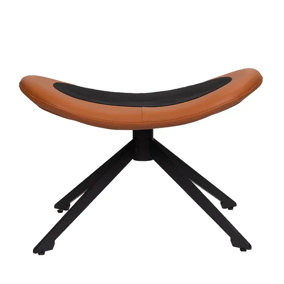 Оттоманка BLISS оранж/серый, экокожа, шенилл