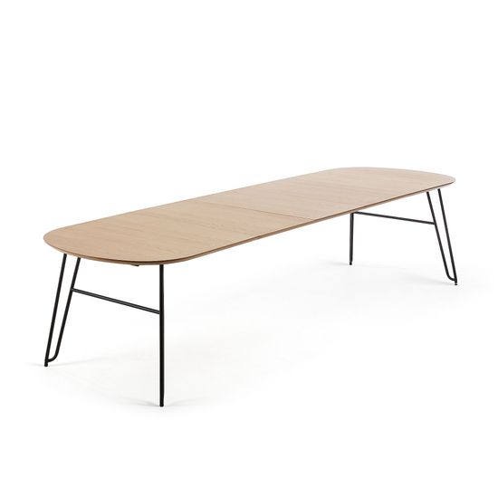 Стол Novaks 170 (320) х100 черный, шпон дерева