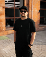 Футболка свободного кроя, черный, размер XXXL