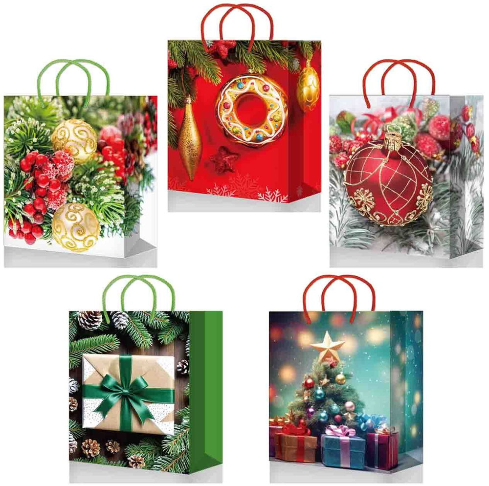 МегаМаг Пакет 238 М25, НГ, подарочный, ламинированный, 180*227*100