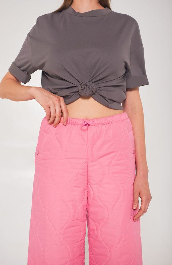 Брюки стёганые AT019 розовато-лиловые - фото 5