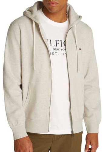 Мужская теннисная кофта Tommy Hilfiger Essential Fleece Zip Through - серый