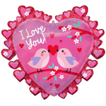 Шар Фольгированный Птички влюбленные (Розовый)