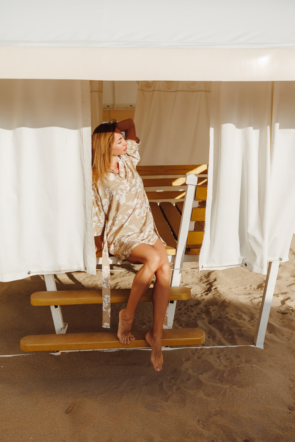 Блузка-Туника "Бежевый принт"