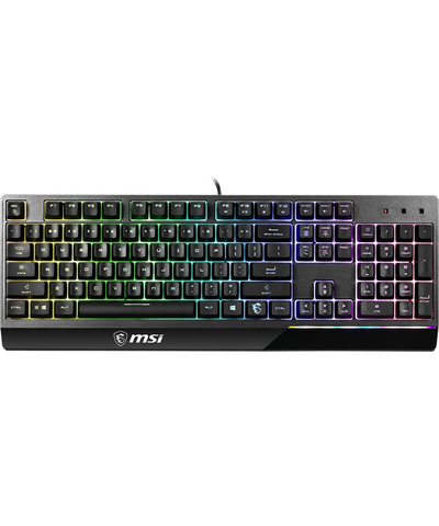Gaming Keyboard MSI VIGOR GK30, Wired, Mechanical-like plunger switches. 6 zones RGB lighting with several lighting effects. Anti-ghosting Capability. Water Resistant (spill-proof), Black