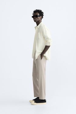 ZARA БРЮКИ-ДЖОГГЕРЫ КОМФОРТНОЙ ПОСАДКИ, СВЕТЛЫЙ СЕРО-КОРИЧНЕВЫЙ